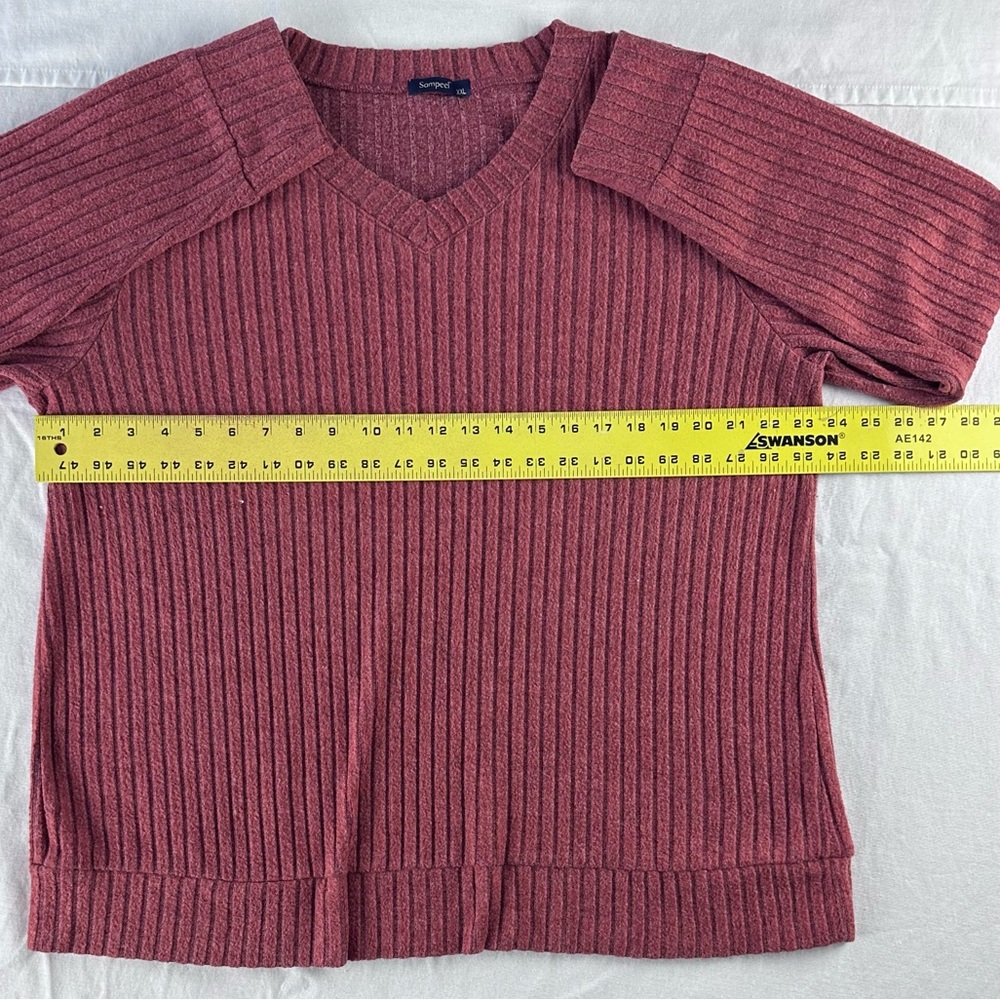 Sampeel‎ Ribbed Knit V-Neck Sweater – XX - Picture 5 of 9